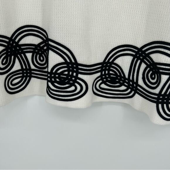 Ming Wang White and Black Dress with Embellished Hem Dress Size XL Business - Picture 4 of 10